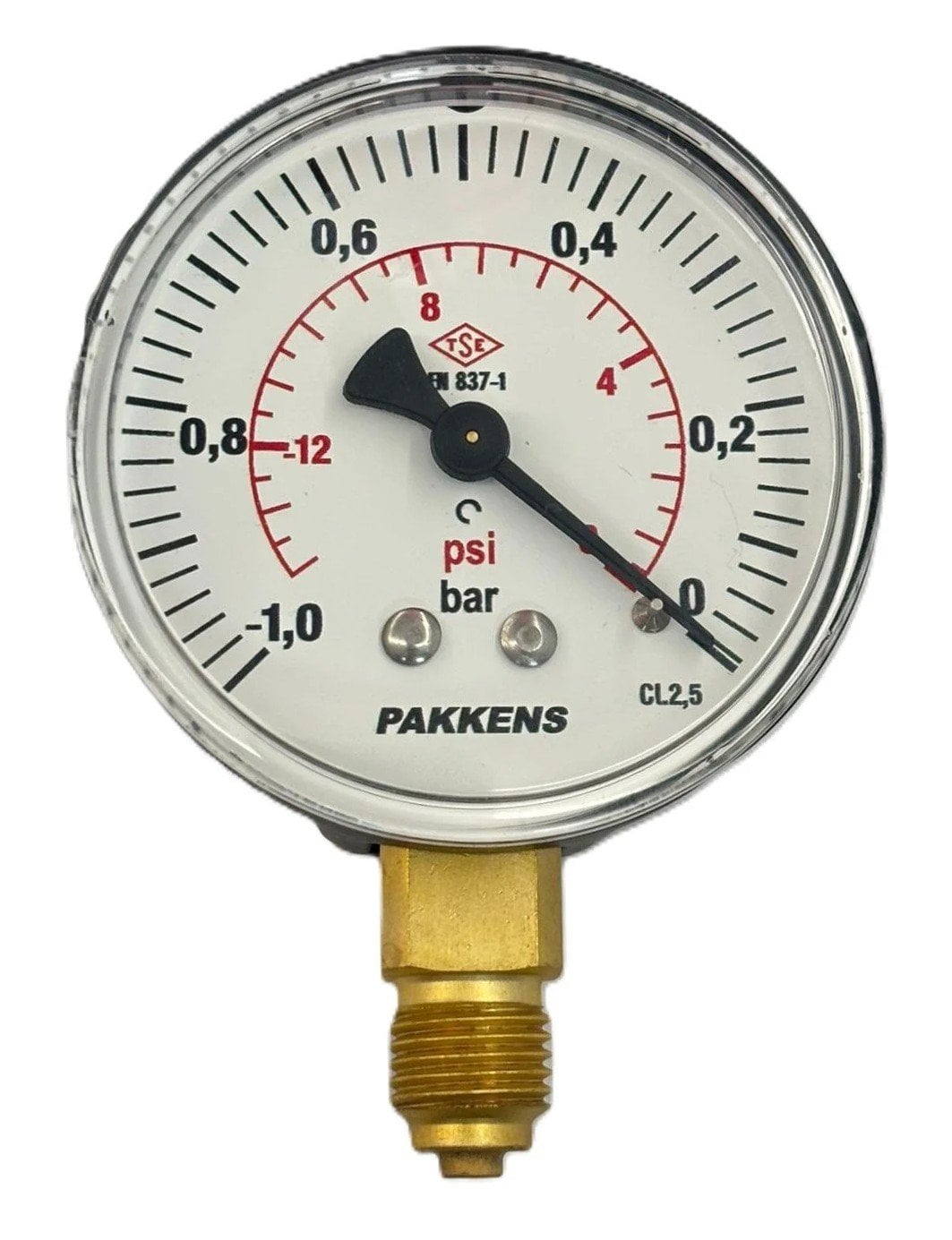 Pakkens Alt Bağlantılı Manovakummetre Ø100 mm -1/0 Bar