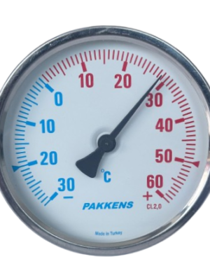 PAKKENS Alt Bağlantılı Termometre Ø100mm -30+60°C 20cm 1/2 CL 2,0