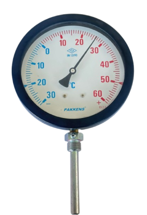 PAKKENS Alt Bağlantılı Termometre Ø160mm -30/+60°C 10cm