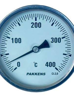 Pakkens Arka Bağlantılı Bi-Metal Termometre Ø63mm 400°C 20cm