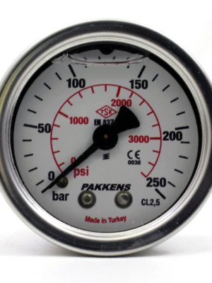 PAKKENS Arka Bağlantılı Gliserinli Manometre Ø63 mm 0-250 Bar