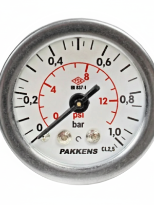 Pakkens Arka Bağlantılı Manometre Ø63 mm 1 Bar
