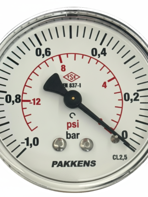Pakkens Vakummetre Ø100mm 1/4 Arka Bağlantılı -1/0 Bar