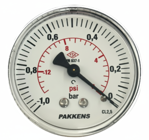 PAKKENS Vakummetre -1/0 Bar Ø63mm 1/4'' Arka Bağlantılı