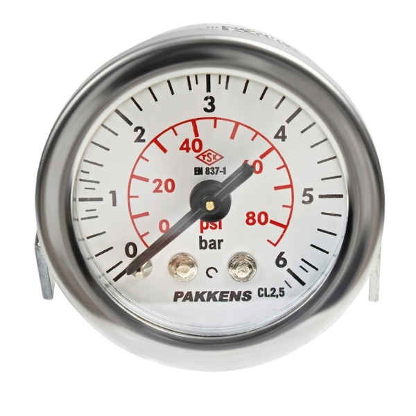 Pakkens Arka Bağlantılı Pano Tipi Manometre Ø40mm 6 bar