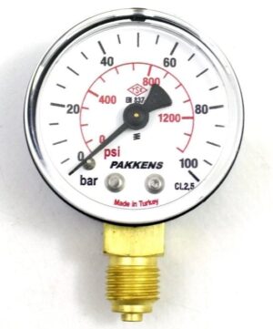 PAKKENS Alt Bağlantılı Manometre Ø50 mm 0-100 Bar
