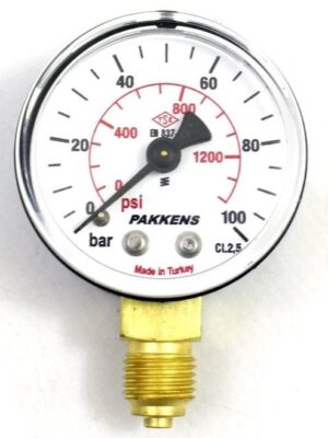 PAKKENS Alt Bağlantılı Manometre Ø50 mm 0-100 Bar