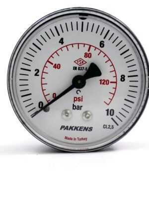 PAKKENS Arka Bağlantılı Manometre Ø50 mm 10 Bar