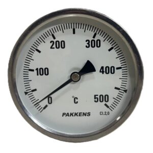 PAKKENS Bi-Metal Termometre Ø100mm 500°C Arka Bağlantılı 70cm