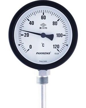 PAKKENS Bimetal Termometre 100MM 120°C 1/2'' 30CM