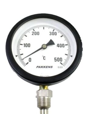 PAKKENS Alt Bağlantılı Termometre Ø100mm 500°C 15cm 1/2''