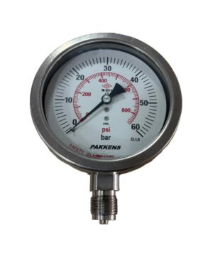 PAKKENS Alt Bağlantılı Paslanmaz Manometre Ø100 mm 60 Bar