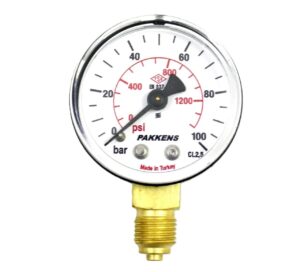 PAKKENS Alt Bağlantılı Manometre Ø40 mm 100 Bar