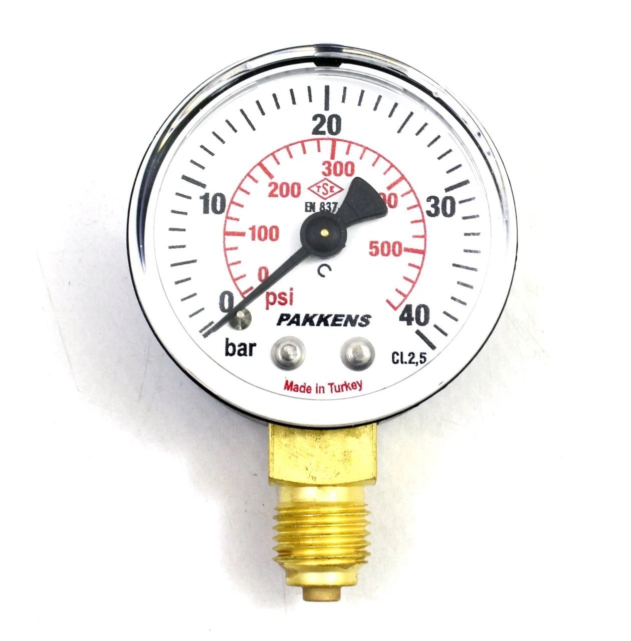 Pakkens Alt Bağlantılı Manometre Ø50 mm 40 Bar