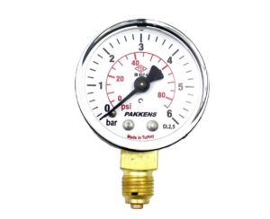 PAKKENS Alt Bağlantılı Kuru Tip Manometre 6 Bar 50 mm