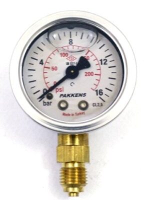 Pakkens Alt Bağlantılı Gliserinli Manometre Ø63 mm 16 Bar