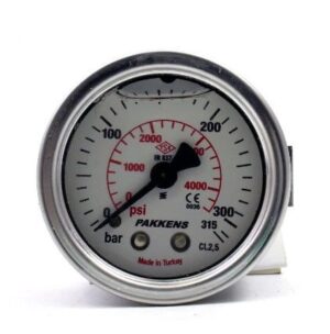 Pakkens Arka Bağlantılı Gliserinli Manometre 315 Bar 63 mm