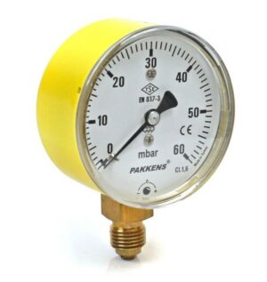 PAKKENS Kapsül Diyaframlı Manometre Ø63 mm 60 MBar 1/4''