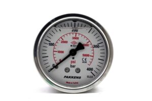 PAKKENS Arka Bağlantılı Gliserinli Manometre Ø50 mm 400 Bar 1/4''