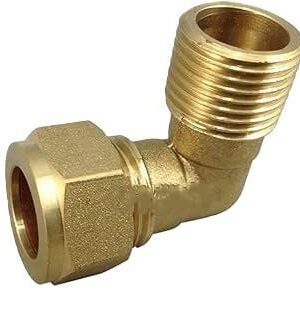 Sarı Pirinç Yüksüklü Dirsek 3/8 x 12 mm