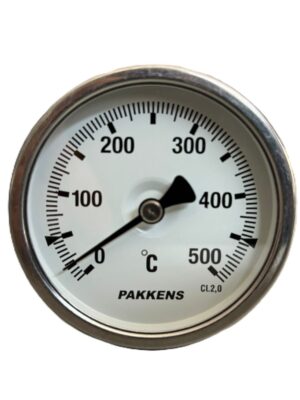 PAKKENS Arka Bağlantılı Bi-Metal Termometre Ø63 500°C