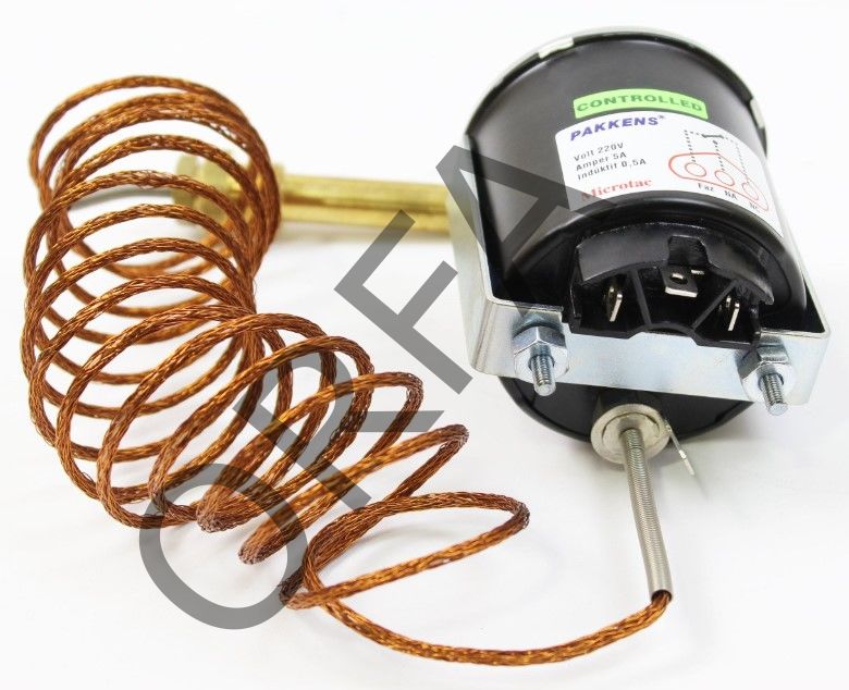PAKKENS Gazlı Kontaklı Termometre NC/NO Ø60mm 0-300°C