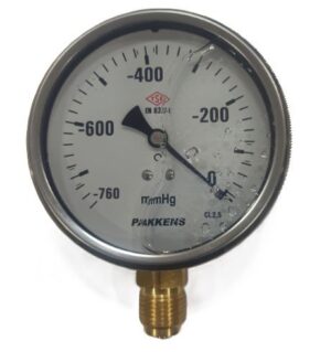 PAKKENS Alt Bağlantılı Gliserinli Manovakummetre Ø63 0/-760 mmHg