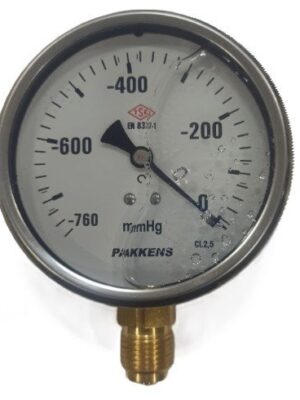 PAKKENS Alt Bağlantılı Gliserinli Manovakummetre Ø63 0/-760 mmHg