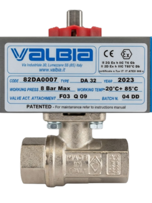 Valbia 8P01590006 Pnömatik Aktüatörlü Pirinç Küresel Vana