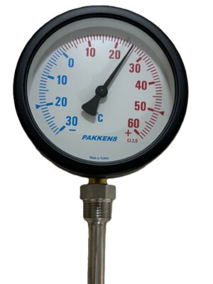 PAKKELS Alt Bağlantılı Termometre Ø100mm -30/+60°C