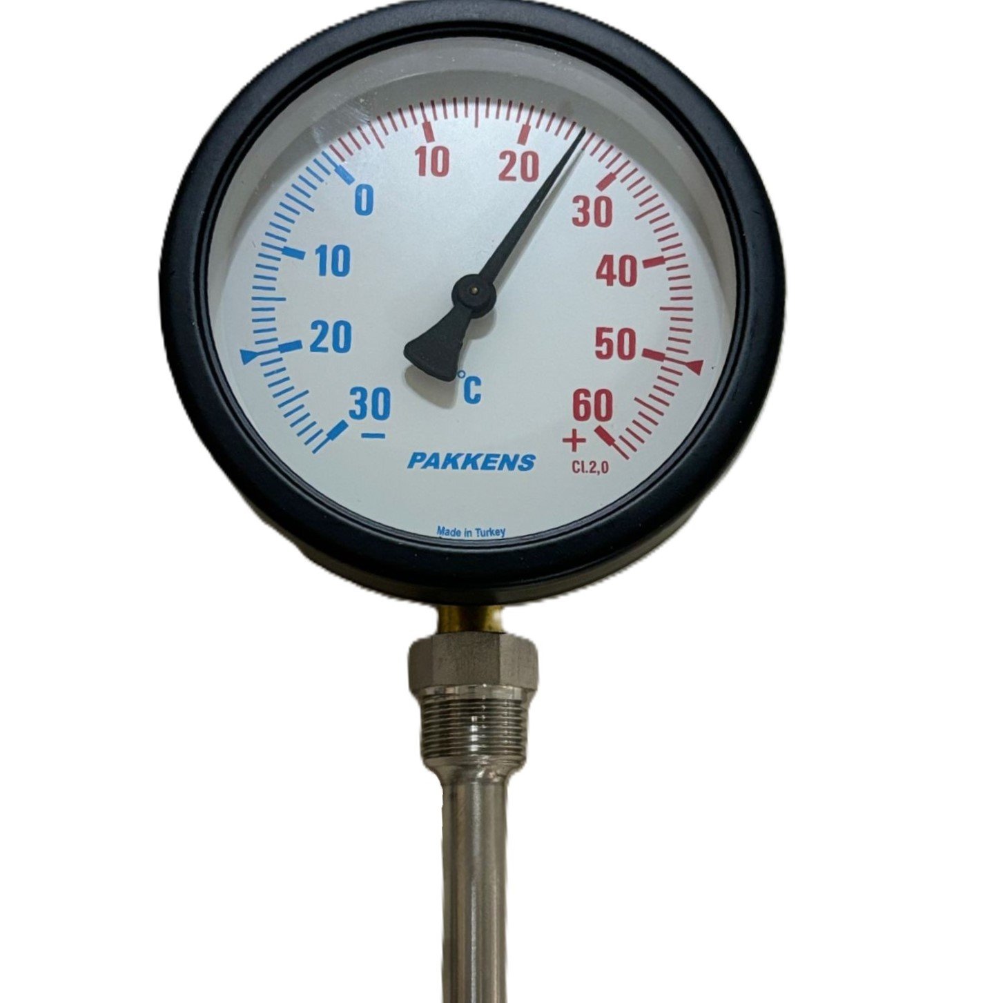 PAKKENS Alt Bağlantılı Termometre Ø100mm -30+60°C 1/2''