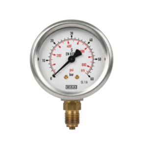 Wika 111.10.063 Alt Bağlantılı Manometre Ø63 mm 60 Bar 1/4'' CL 2,5