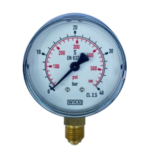 WIKA 111.10.063 Alt Bağlantılı Manometre Ø63mm 40 Bar