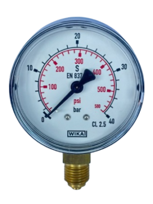 WIKA 111.10.063 Alt Bağlantılı Manometre Ø63mm 40 Bar