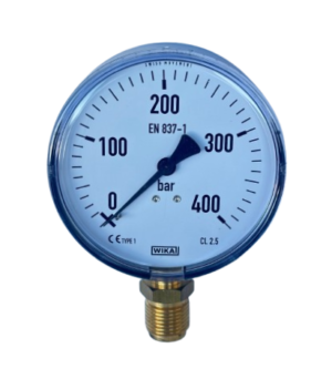 WIKA 111.10.100 Alt Bağlantılı Manometre Ø100mm 400 Bar