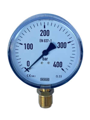 WIKA 111.10.100 Alt Bağlantılı Manometre Ø100mm 400 Bar