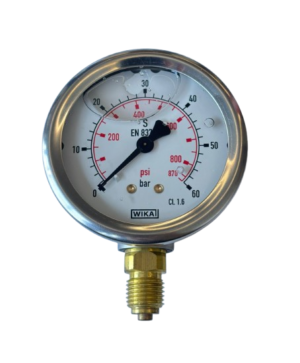 WIKA 213.53.063 Alt Bağlantılı Gliserinli Manometre Ø63mm