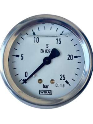 WIKA 213.53.063 Arka Bağlantılı Gliserinli Manometre Ø63mm 25 Bar