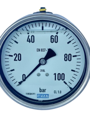 WIKA 213.53.063 Arka Bağlantılı Gliserinli Manometre Ø63mm 100 Bar