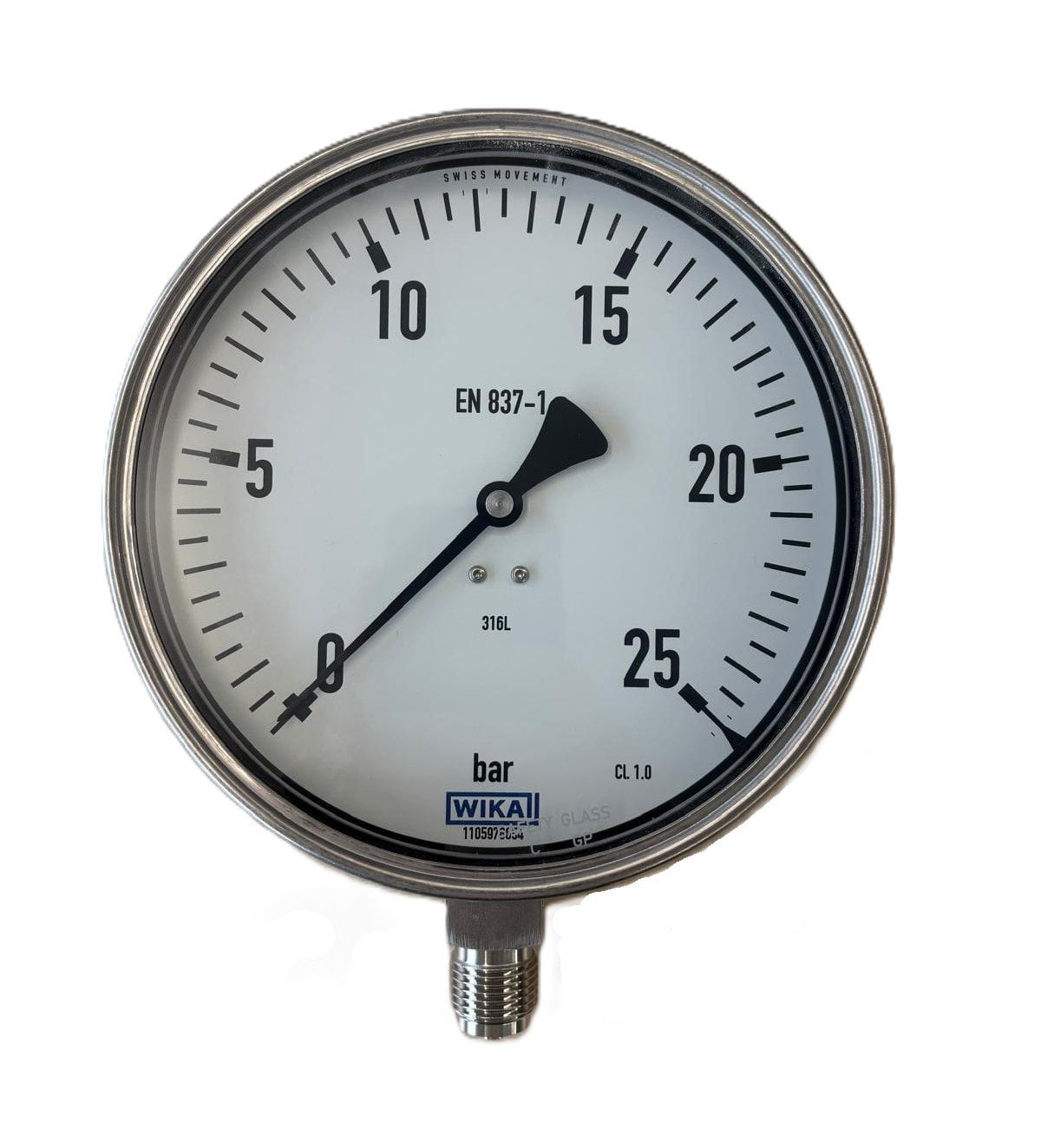 WIKA 232.50.160 Alt Bağlantılı Manometre Ø160mm 25 Bar