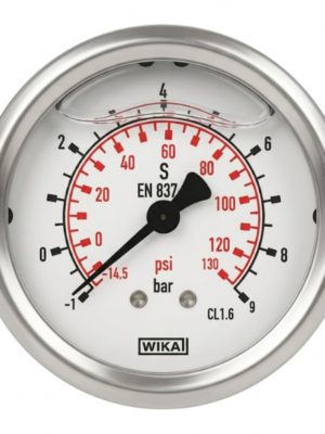 WIKA Arka Bağlantılı Gliserinli Vakummetre Ø63mm -1/+9 Bar